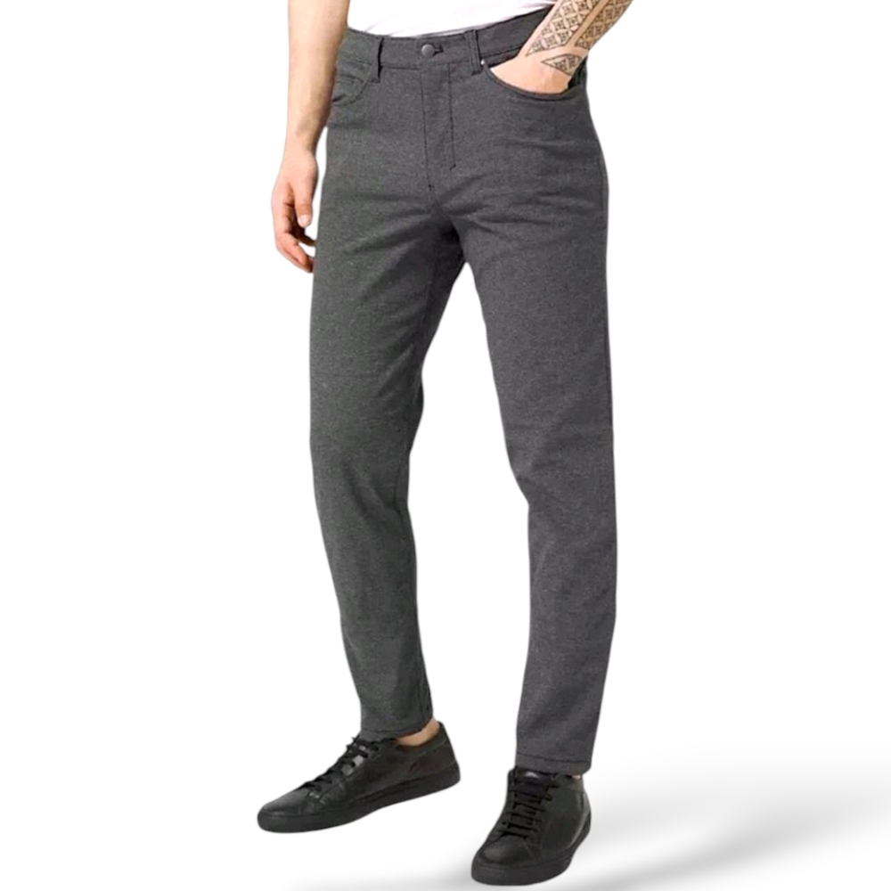 Lululemon ABC Pant Skinny Tech Stretch Canvas 5-Pocket Pants Heathered Black 32